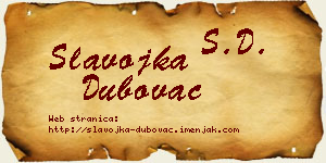 Slavojka Dubovac vizit kartica